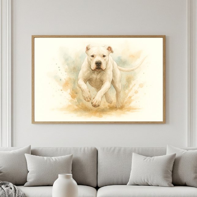 Affiche Dogo Argentino Aquarelle Portrait (Créateur téléchargé)