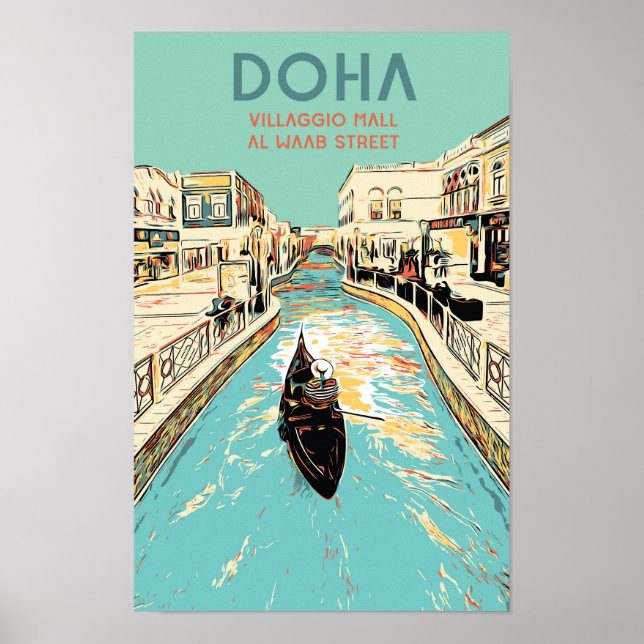 Affiche Doha Village Mall illustration Qatar (Devant)
