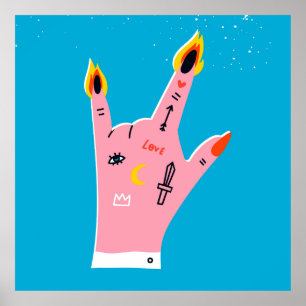 Affiche doigts de feu Abstraits