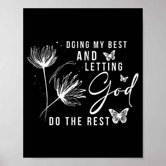 Affiche Doing My And Letting God Do The Rest, Bible Quote  (Devant)