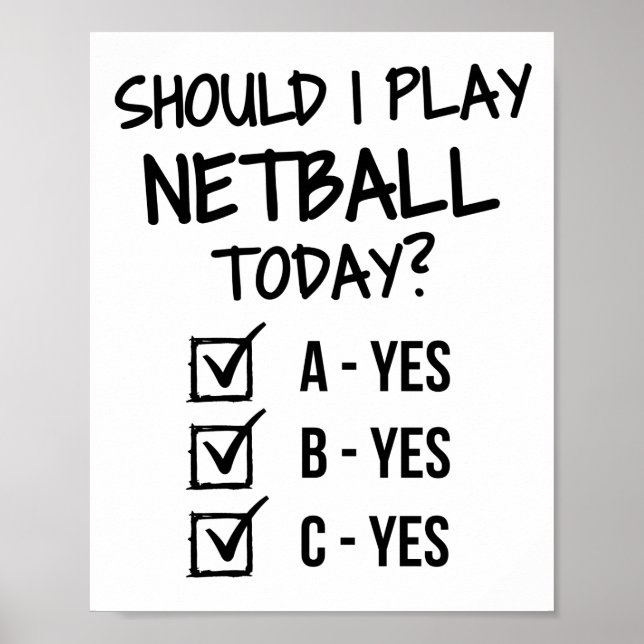 Affiche Dois-je jouer au netball aujourd'hui ? (Devant)