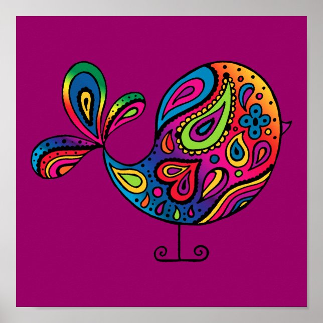 Affiche d'oiseaux arc-en-ciel (Devant)