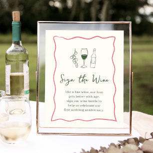 Affiche Dolce Vita Bridal Shower "Sign the Wine" Sign