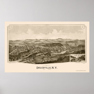 Affiche Dolgeville, NY Carte panoramique - 1890