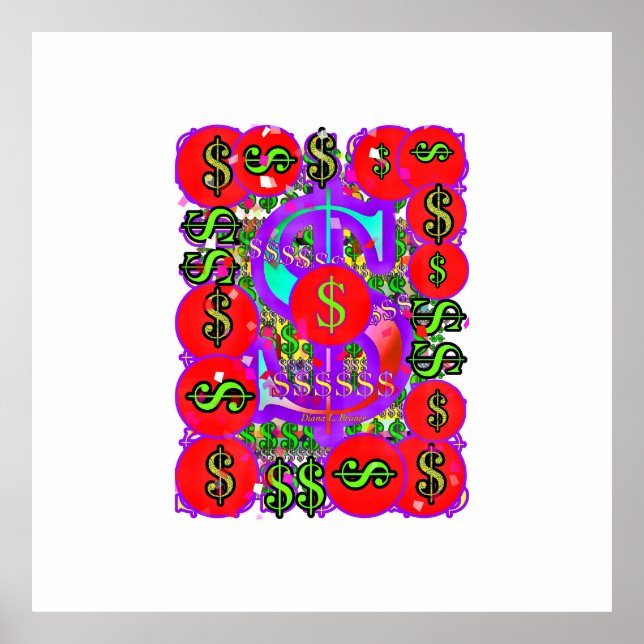 Affiche Dollar Signes monétaires Devise Dollar Bill Thrift (Devant)