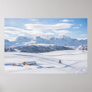 Affiche Dolomites de Snowscape   de retraite de cabine