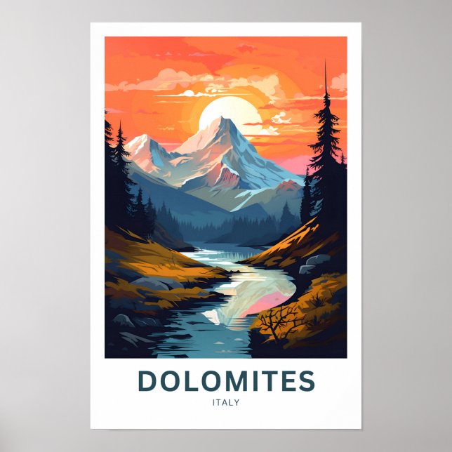 Affiche Dolomites Italie Imprimer voyages (Devant)