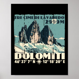 Affiche Dolomites Italie Tre Cime Di Lavaredo Drei Zinnen