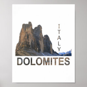 Affiche Dolomites italiennes Randonnée Les Alpes