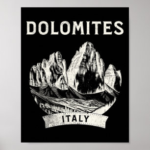 Affiche Dolomites Montagne Italie Randonnée Escalade