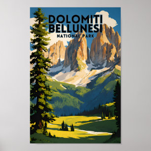 Affiche Dolomiti Bellunesi National Park Travel