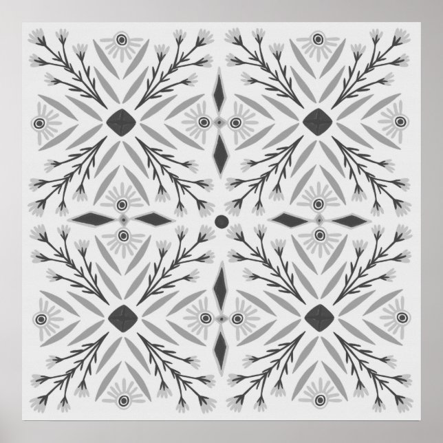 Affiche Dolores Botanique Carrelage Motif Art (Devant)