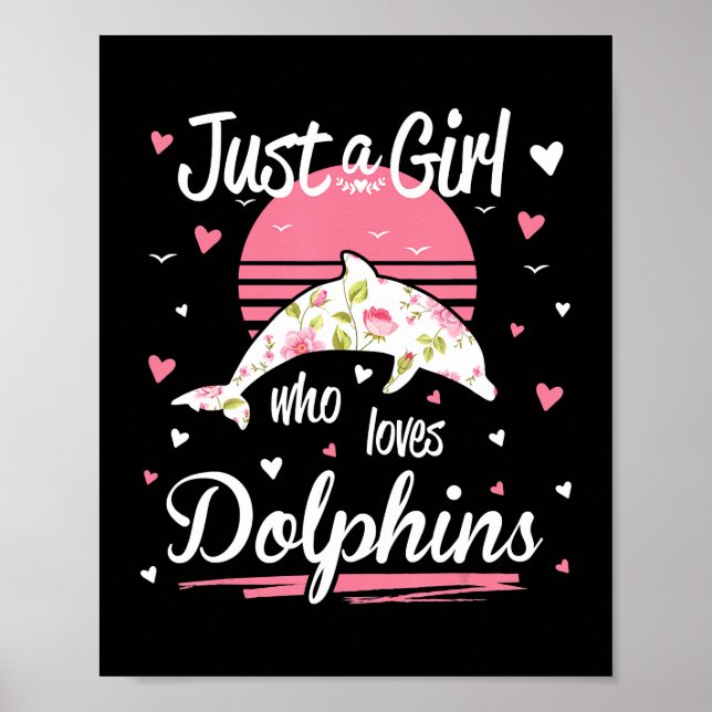 Affiche Dolphin Lover | juste une fille qui aime les dauph (Devant)