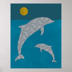 Affiche Dolphin Nautical  