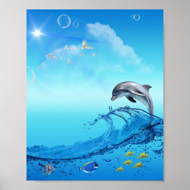 Affiche Dolphin Wave Frutiger Aero (Devant)