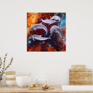 Affiche Dolphins étoilés