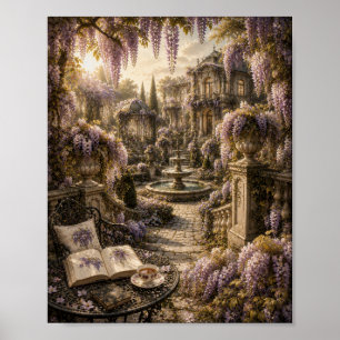 Affiche Domaine de la Fontaine Wisteria Botanique Vintage