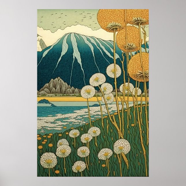 Affiche Domaine des Dandelions Art Japonais (Devant)