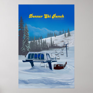 Affiche Domaine skiable Donner Ski Ranch Californie Voyage