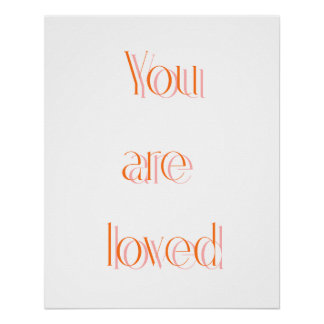 Affiche d'ombre d'affirmation Orange You Are Loved