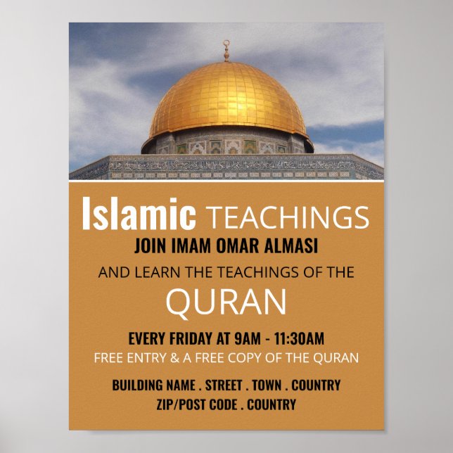 Affiche Dôme du Rocher, l'enseignement islamique publicité (Devant)
