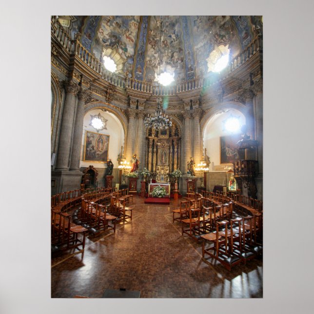Affiche Dôme peint, intérieur de chapelle baroque (Devant)