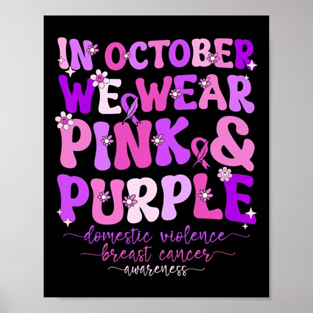 Affiche Domestic Violence And Breast Cancer Awareness Mont (Devant)