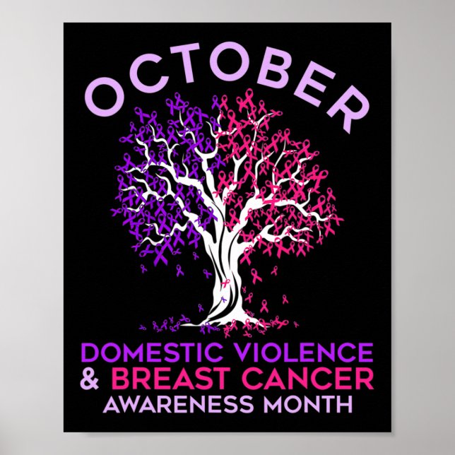 Affiche Domestic Violence And Breast Cancer Awareness Mont (Devant)