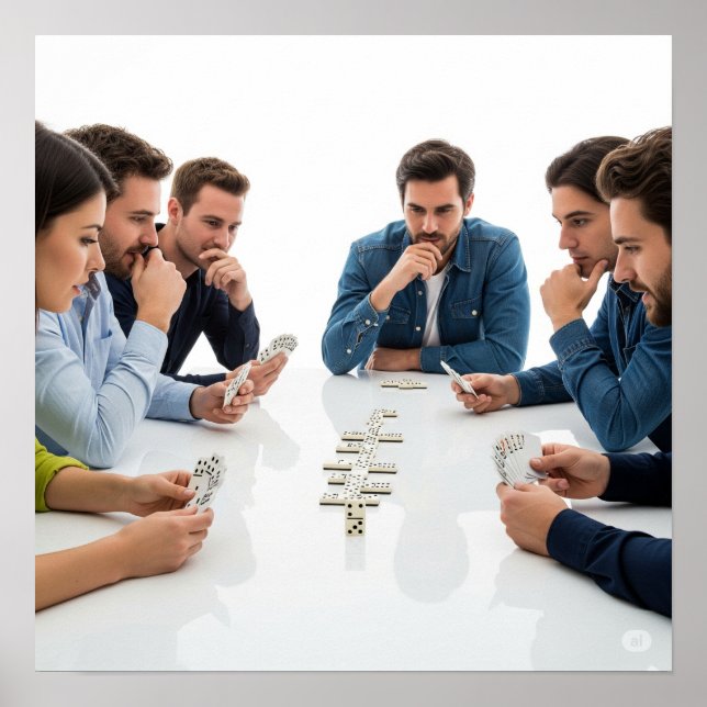 Affiche Domines de style carte (Devant)