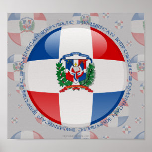 Affiche Dominican Republic Bubble Flag