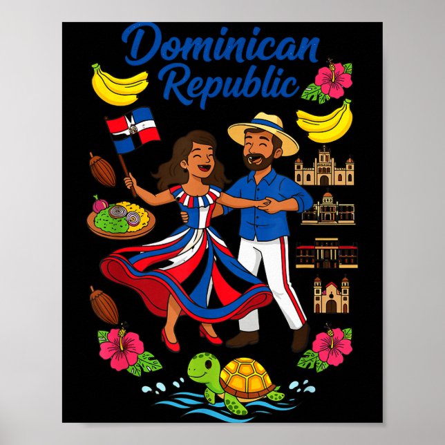 Affiche Dominican Republic Culture Dancing Travel  (Devant)