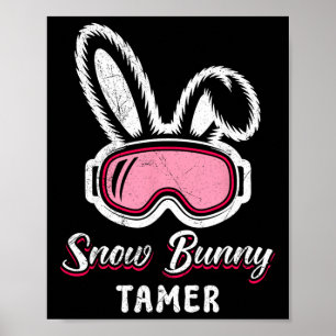 Affiche Dompteur de lapin de neige drôle de skieur Instr d