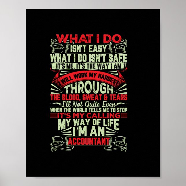 Affiche Don comptable | Mon Mode De Vie Je Suis Comptable (Devant)