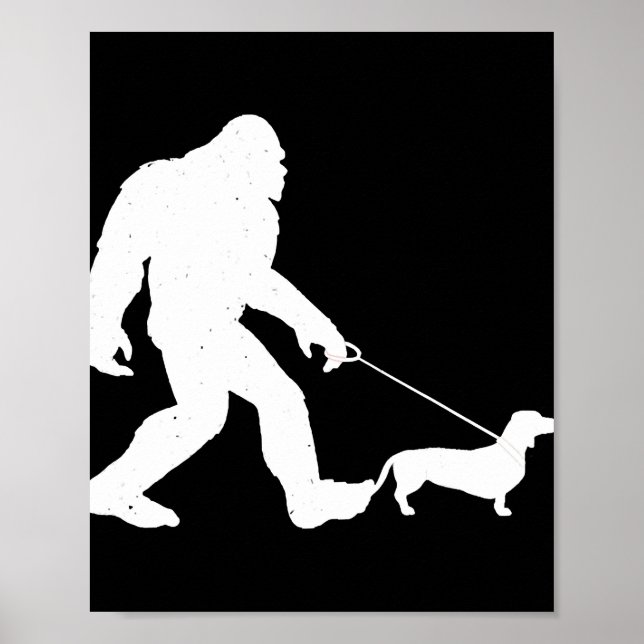 Affiche Don de chien | Bigfoot Walking Dachshund Funny Wie (Devant)