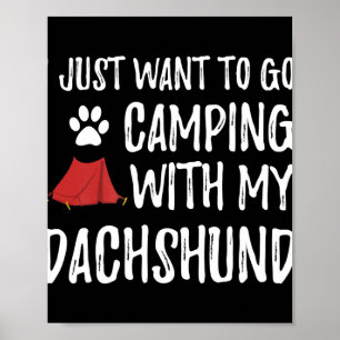 Affiche Don de chien Camping avec mon Dachshund