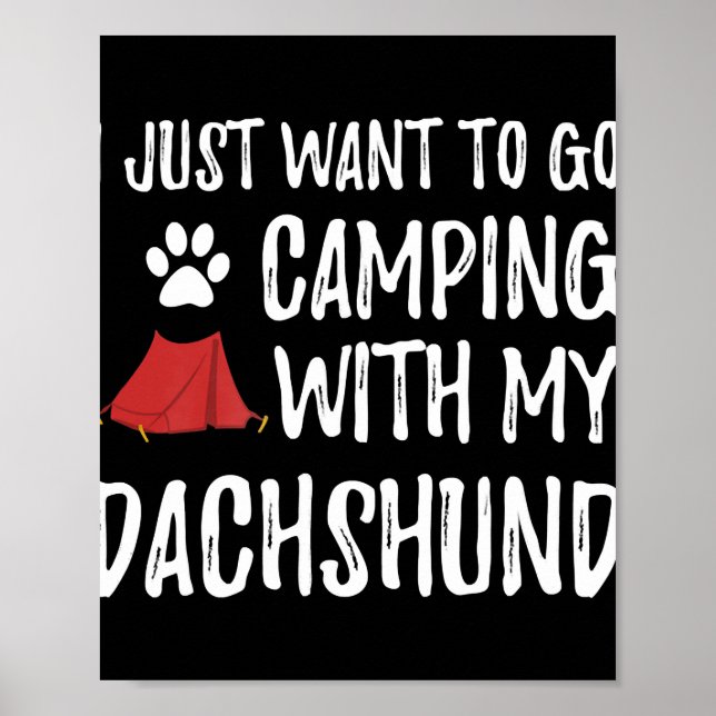 Affiche Don de chien | Camping Avec Mon Dachshund (Devant)
