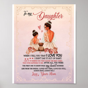 Affiche Don de fille Lettre À Ma Fille De Maman