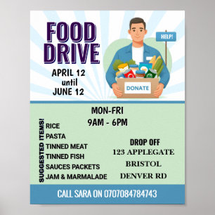 Affiche Don de la banque alimentaire   Conception personna