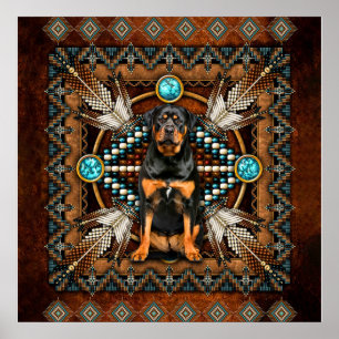 Affiche Don de l'amant ROTTWEILER, Drôle cadeau de chien R