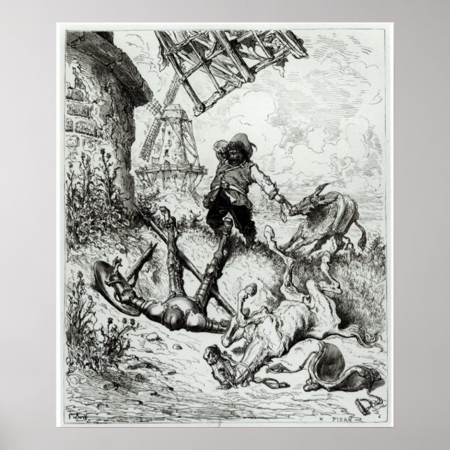 Affiche Don Quichotte et les moulins à vent (Devant)
