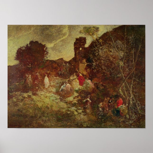 Affiche Don Quichotte et Sancho Panza, vers 1865 (Devant)