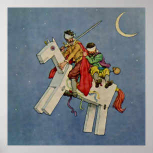 Affiche "Don Quichotte" par W Heath Robinson