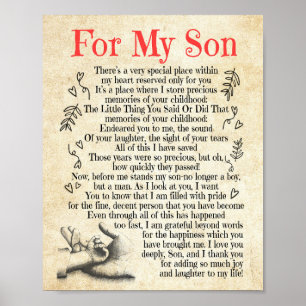 Affiche Don Son  Pour Mon Fils Merci D'Avoir Ajouté Tant D