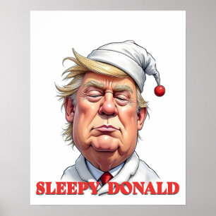 Affiche Donald endormi – Une caricature politique subtile