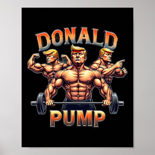Affiche Donald pompe drôle muscle gym mème  (Devant)