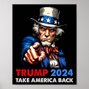 Affiche Donald Trump 2024 Prendre l'Amérique Ck Oncle Sam