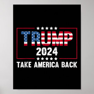 Affiche Donald Trump 2024 Reprenez l'Amérique Ck Rétro Vin