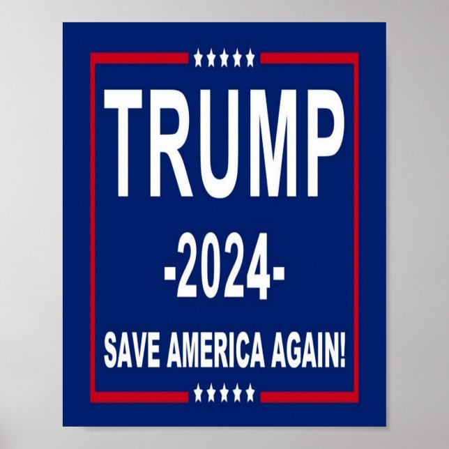 Affiche Donald Trump 2024 Save America Again (Devant)