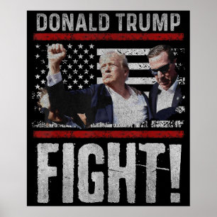 Affiche Donald Trump 2024 Survivre à une fusillade lors d'