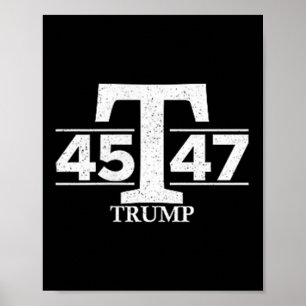 Affiche Donald Trump 45 47 45e 47e Président